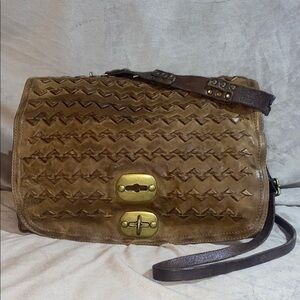 A.S.98 Messenger Bag Brown Leather Crossbody Bag (Free People)